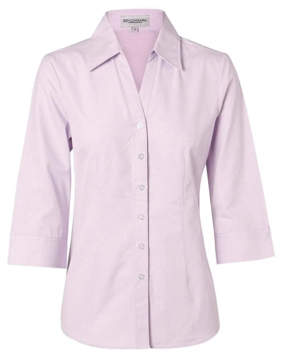 BENCHMARK Women's CVC Oxford 3/4 Sleeve Shirt M8040Q