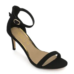 Black Barely There Low Heel Sandals