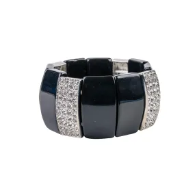 Black Stretch Wedge Bracelet