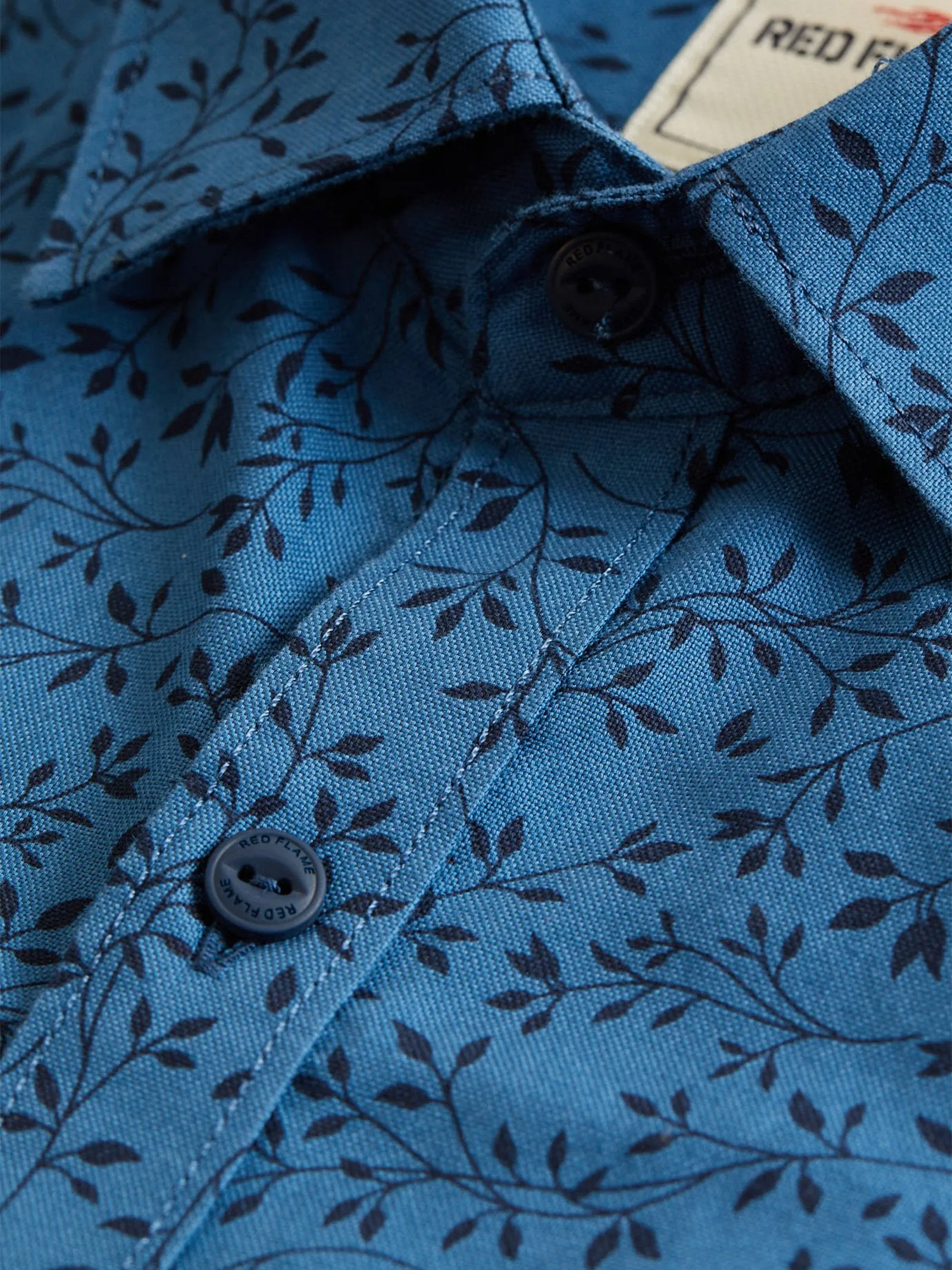 Blue Printed Oxford Shirt