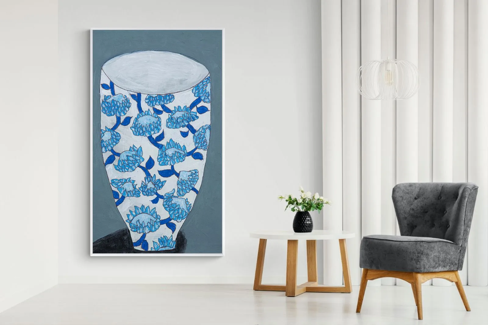 Blue Protea Vase