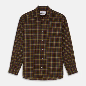 Blue, Yellow and Red Multi Check Wool Weekend Fit Finch Shirt