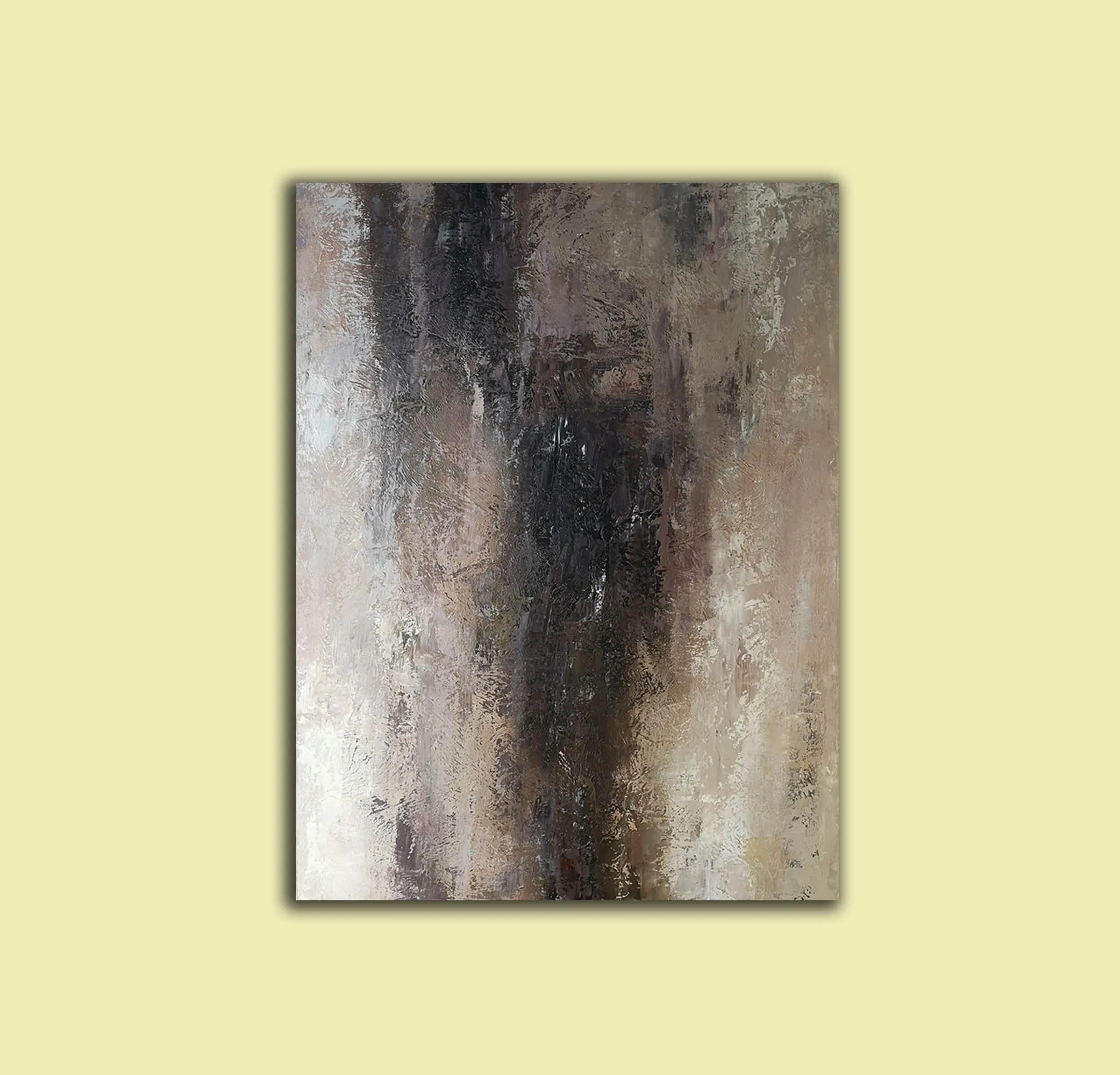 Brown Abstract Painting Living Room Painting Oversized Wall Art Yp001