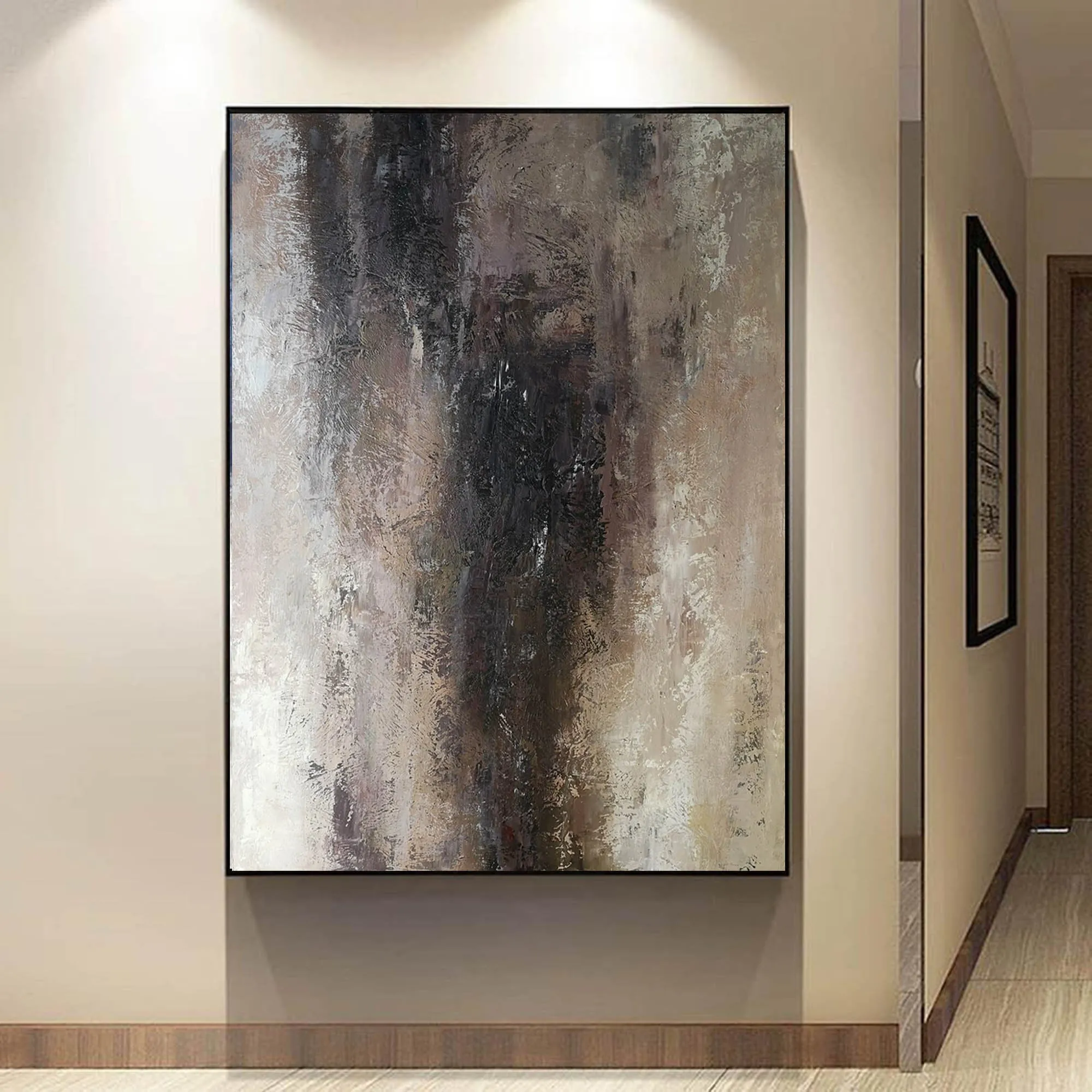 Brown Abstract Painting Living Room Painting Oversized Wall Art Yp001