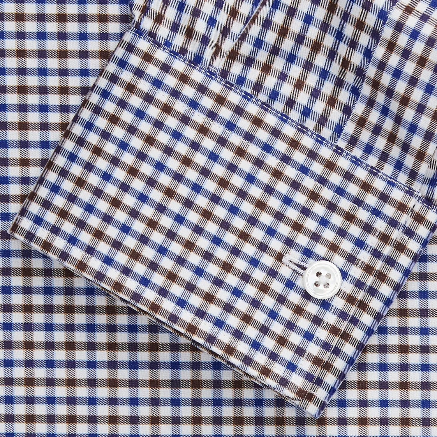 Brown and Blue Cotton Multi Check Weekend Fit Finch Shirt