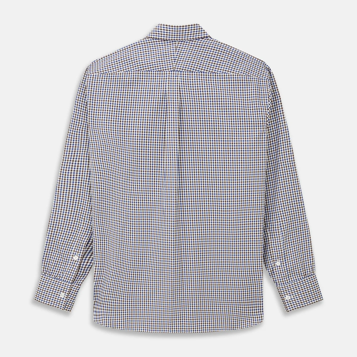 Brown and Blue Cotton Multi Check Weekend Fit Finch Shirt