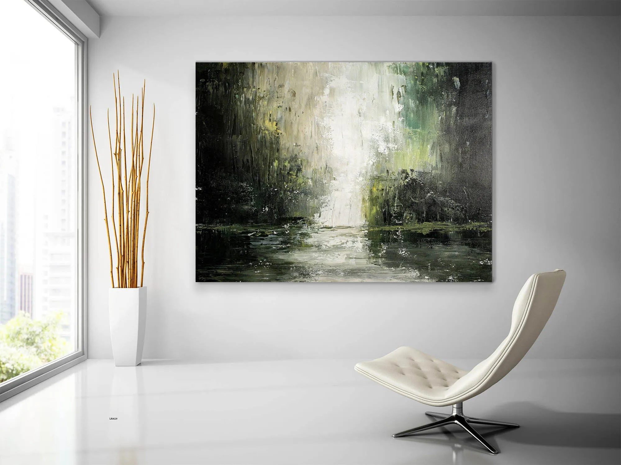 Brown Green Landscape Abstract Painting Modern Painting for Home Qp038