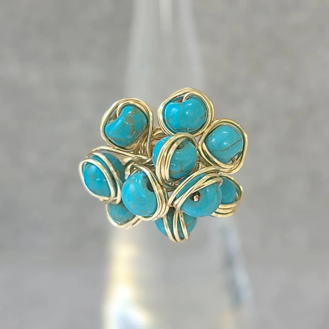 Bubble Turquoise Stone Ring