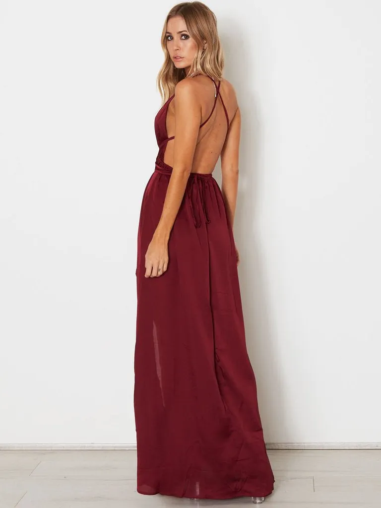 Burgundy Chiffon Prom Dress Cheap A Line Long Sexy Prom Dress #ER550