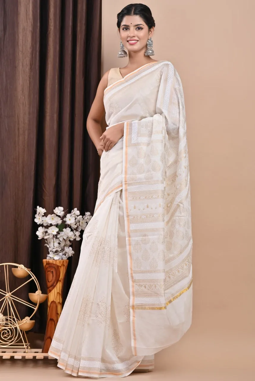 Buta Printed Chanderi Silk Saree (CHSAR41)