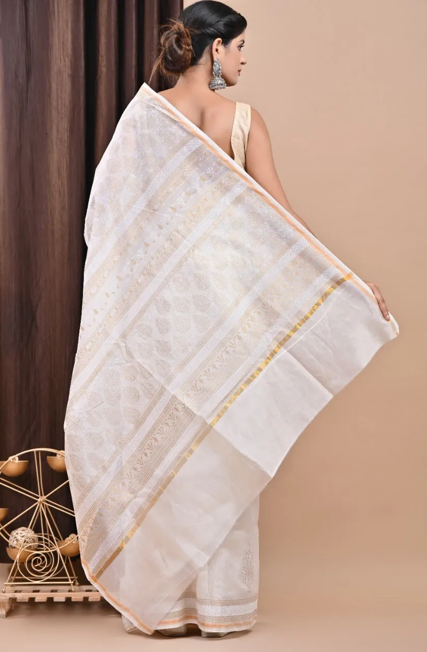 Buta Printed Chanderi Silk Saree (CHSAR41)