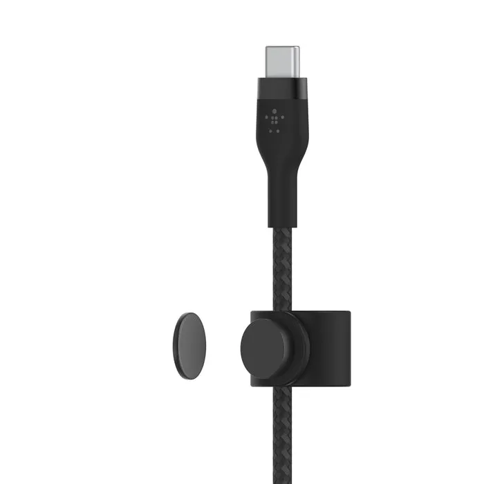 Cable BoostCharge Pro Flex USB-C a USB-C de silicona y trenzado de Belkin 1 metro negro