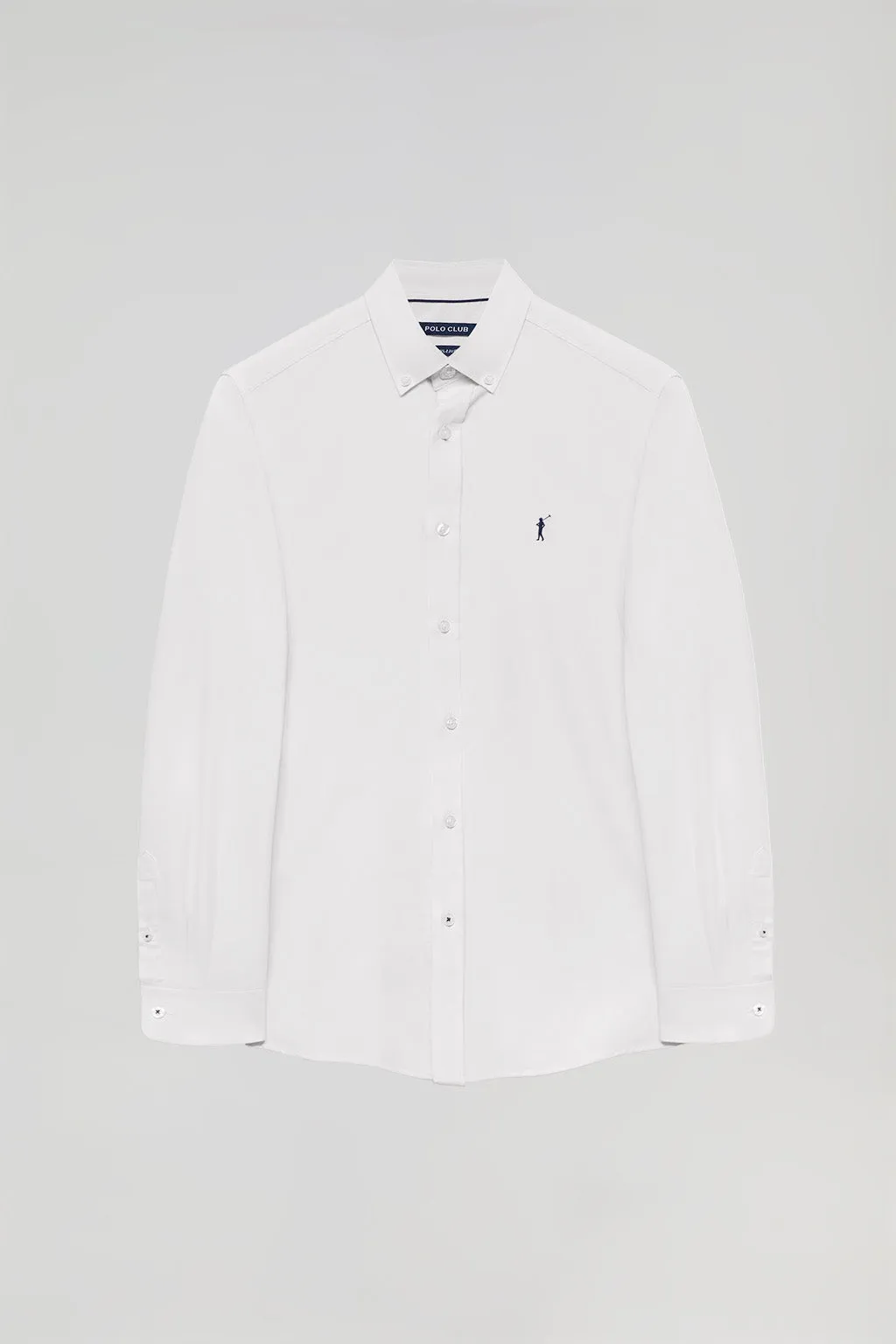 Camisa Oxford blanca con logo Rigby Go