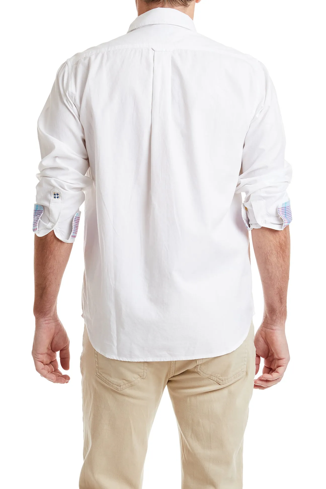 Chase Shirt White Oxford with Bimini Madras Trim