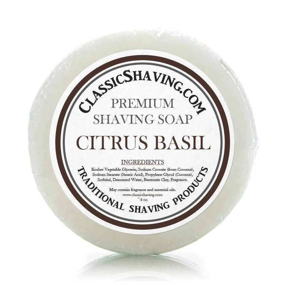 Classic Shaving Mug Soap - 3"  Citrus Basil