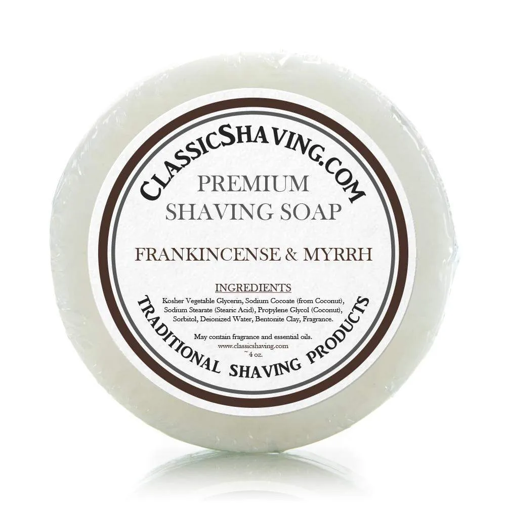 Classic Shaving Mug Soap - 3"  Frankincense & Myrrh