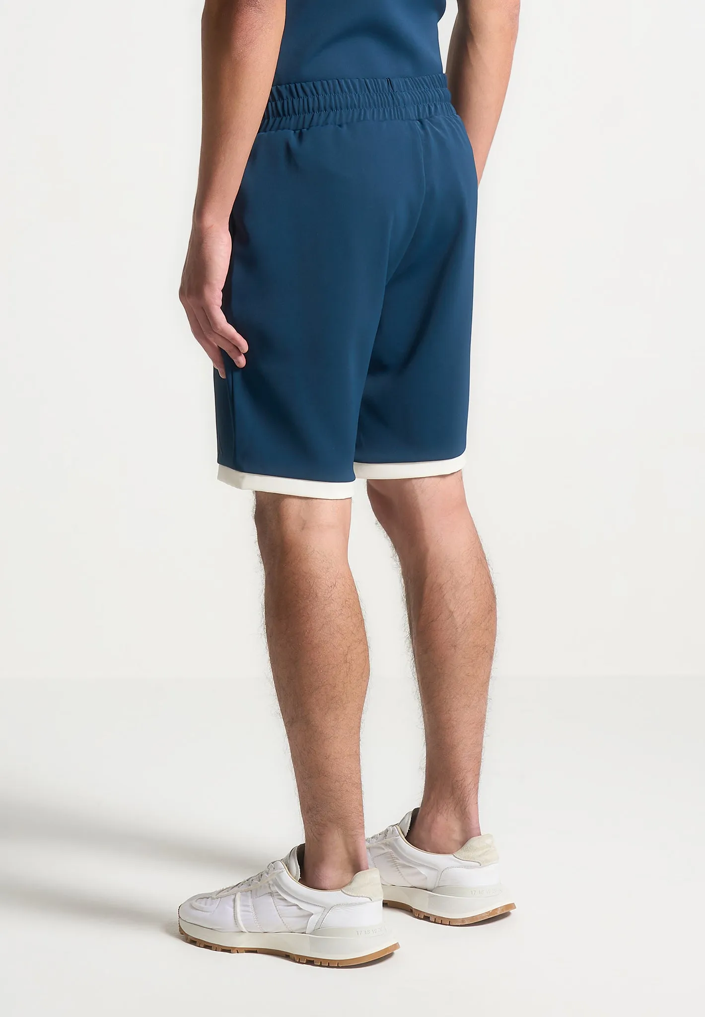 Colour Block Shorts - Navy/Cream