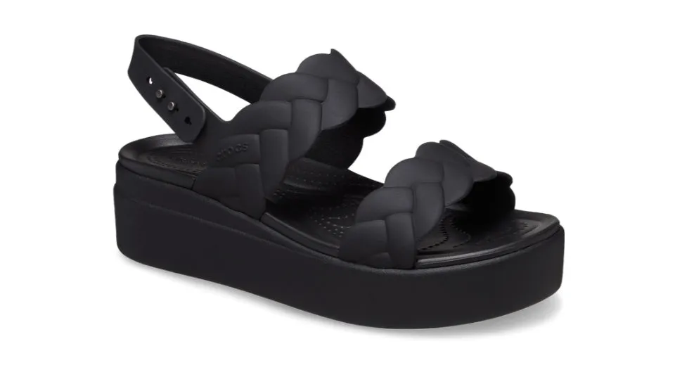 Crocs Brooklyn Woven Upper Low Wedge Black