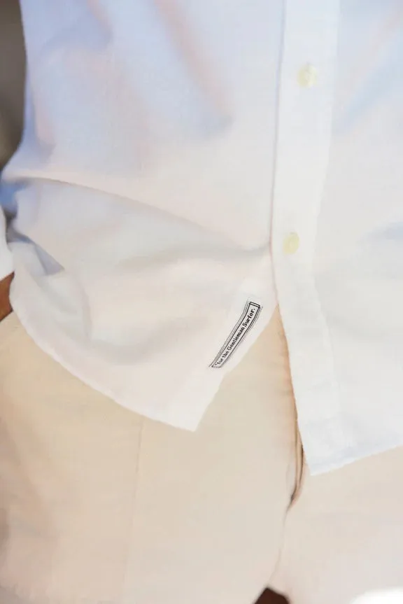 Cuisse de Grenouille White Brushed Oxford Shirt