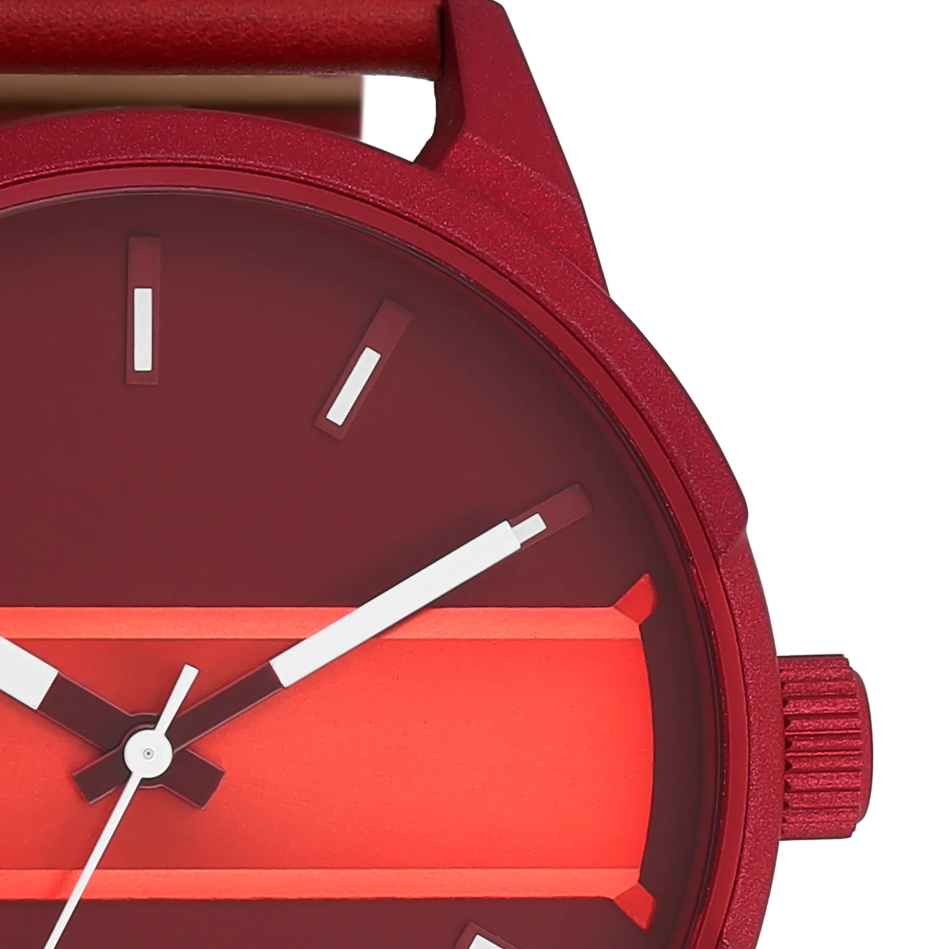 Dahlia/fiery red OOZOO watch with dahlia red leather strap - C11231