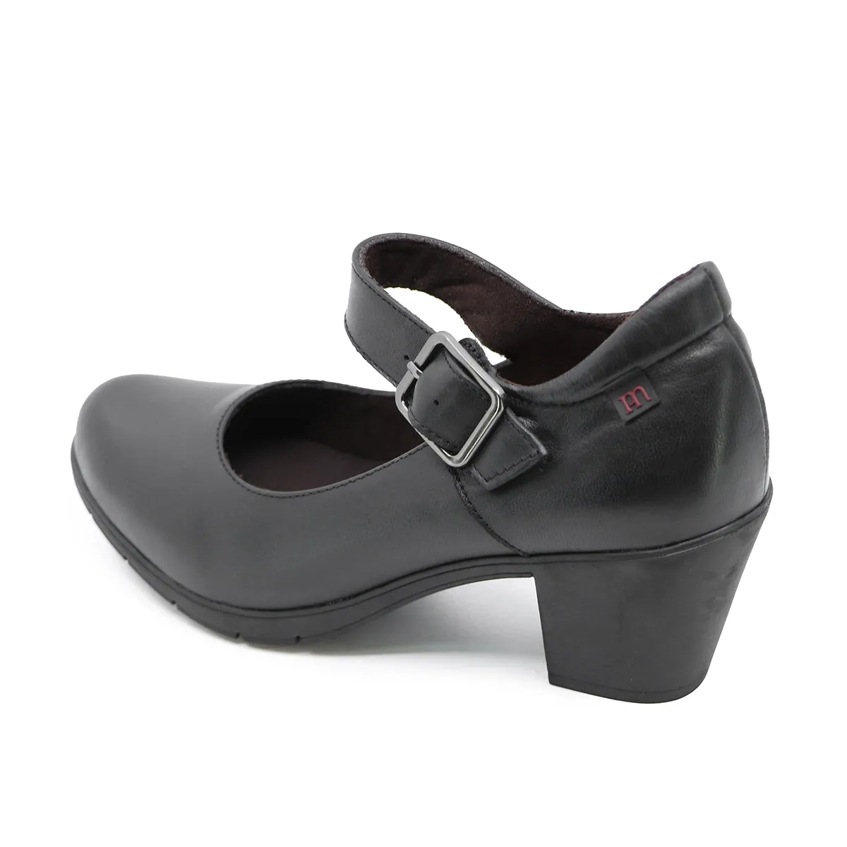 Deena All Black Soft Walking Strap Heels