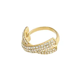 EDTLI crystal ring gold-plated