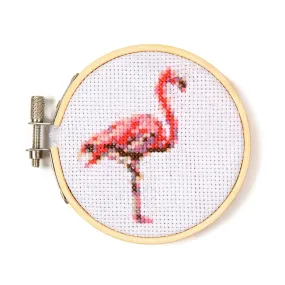 Flamingo Mini Cross Stitch Embroidery Kit