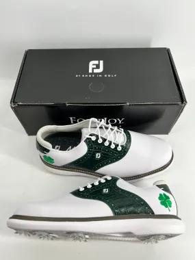 Footjoy Myjoys Traditions Series Golf Shoes White Green Shamrock 9 Wide