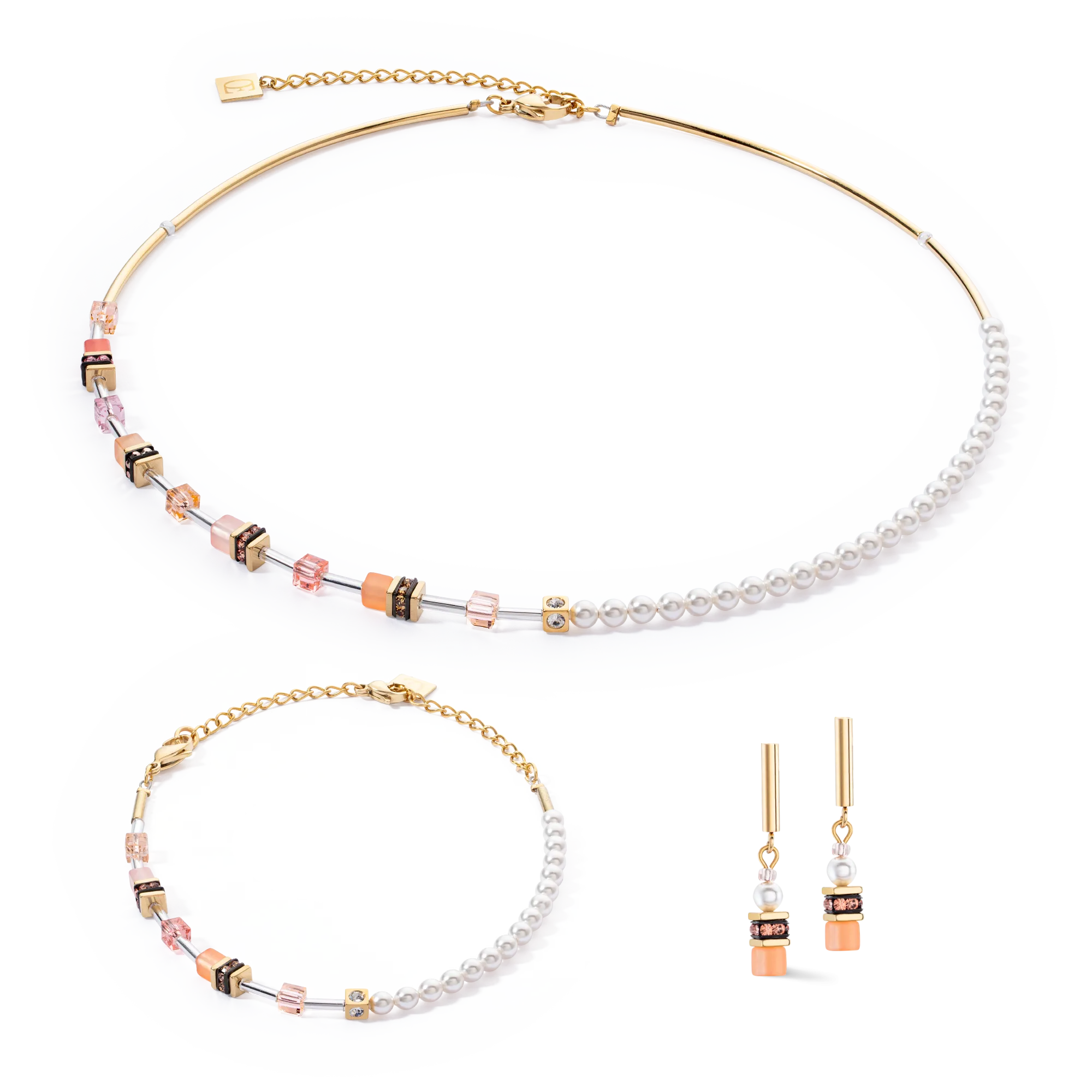 GeoCUBE® Mini Fusion Pearls Bracelet Apricot Crush