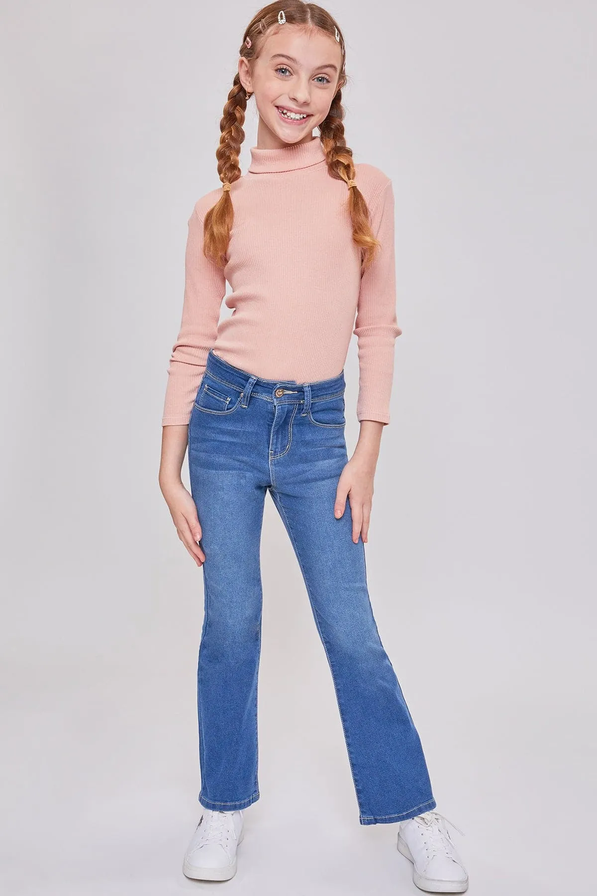 Girls Bell Bottom Essential  Clean Hem Jeans