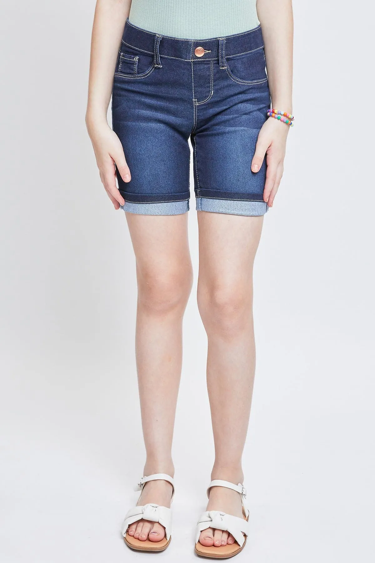 Girls Essential Cuffed Pull On Bermuda Shorts