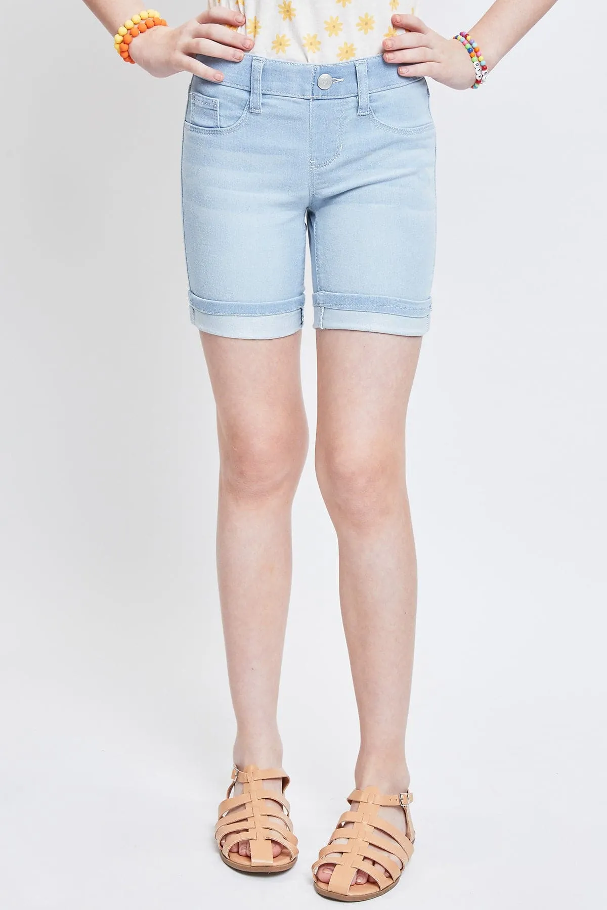 Girls Essential Cuffed Pull On Bermuda Shorts