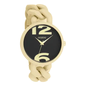 Gold coloured OOZOO watch with gold coloured chunky chain bracelet - C11266