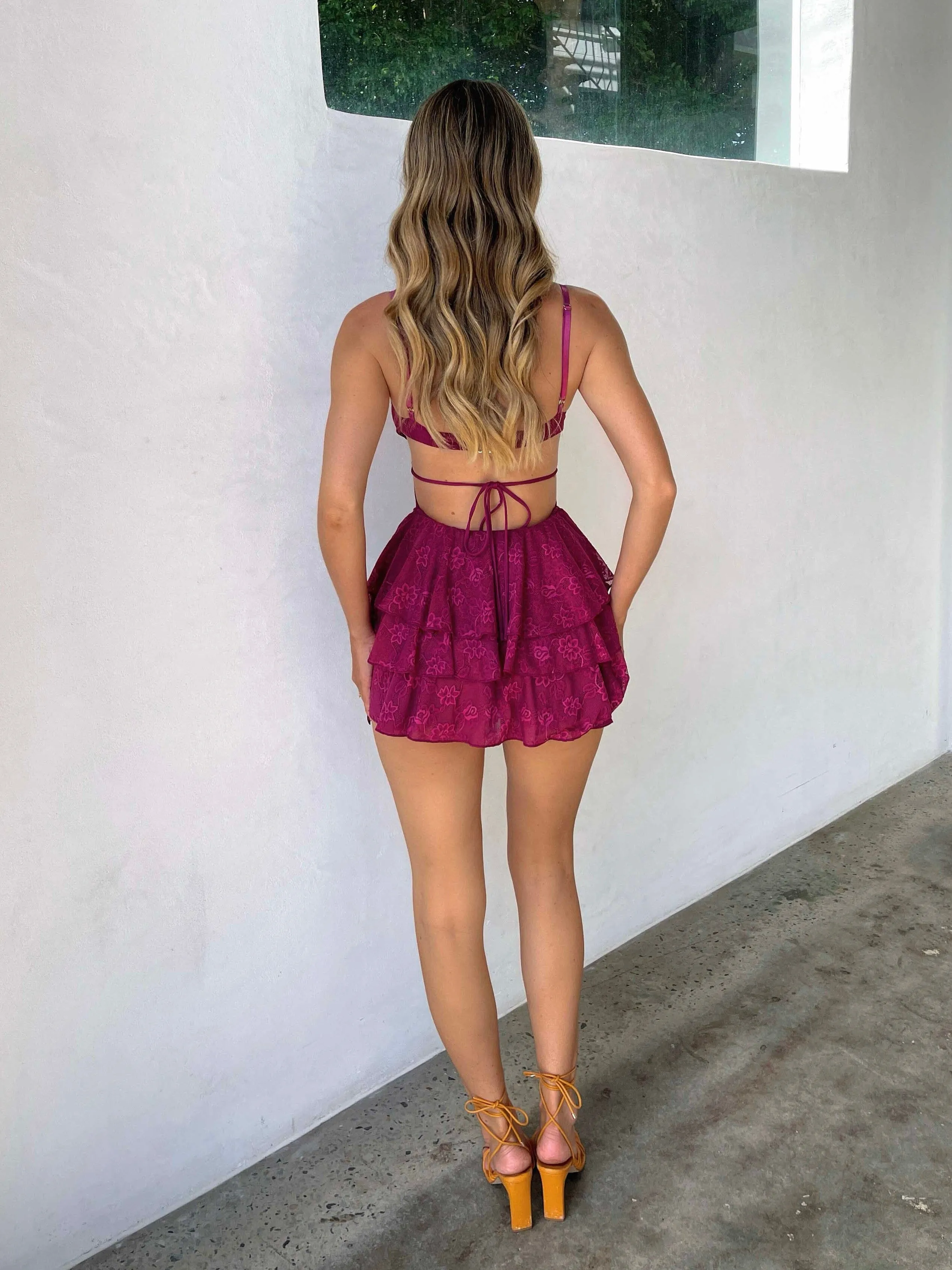 GRAZIE MINI DRESS PLUM