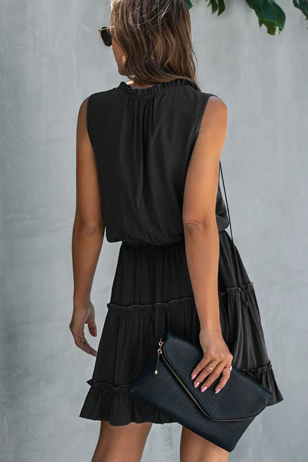 Halter Neck Tie Trendy Waist Solid Casual Dress