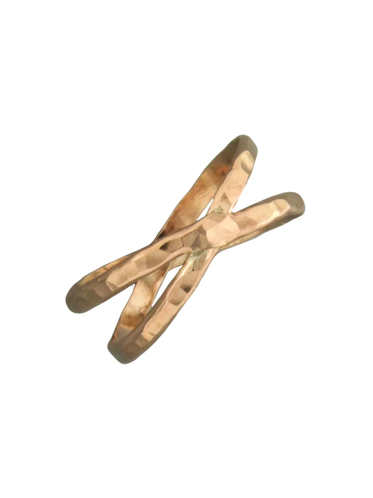 Hammered Gold Filled X Ring