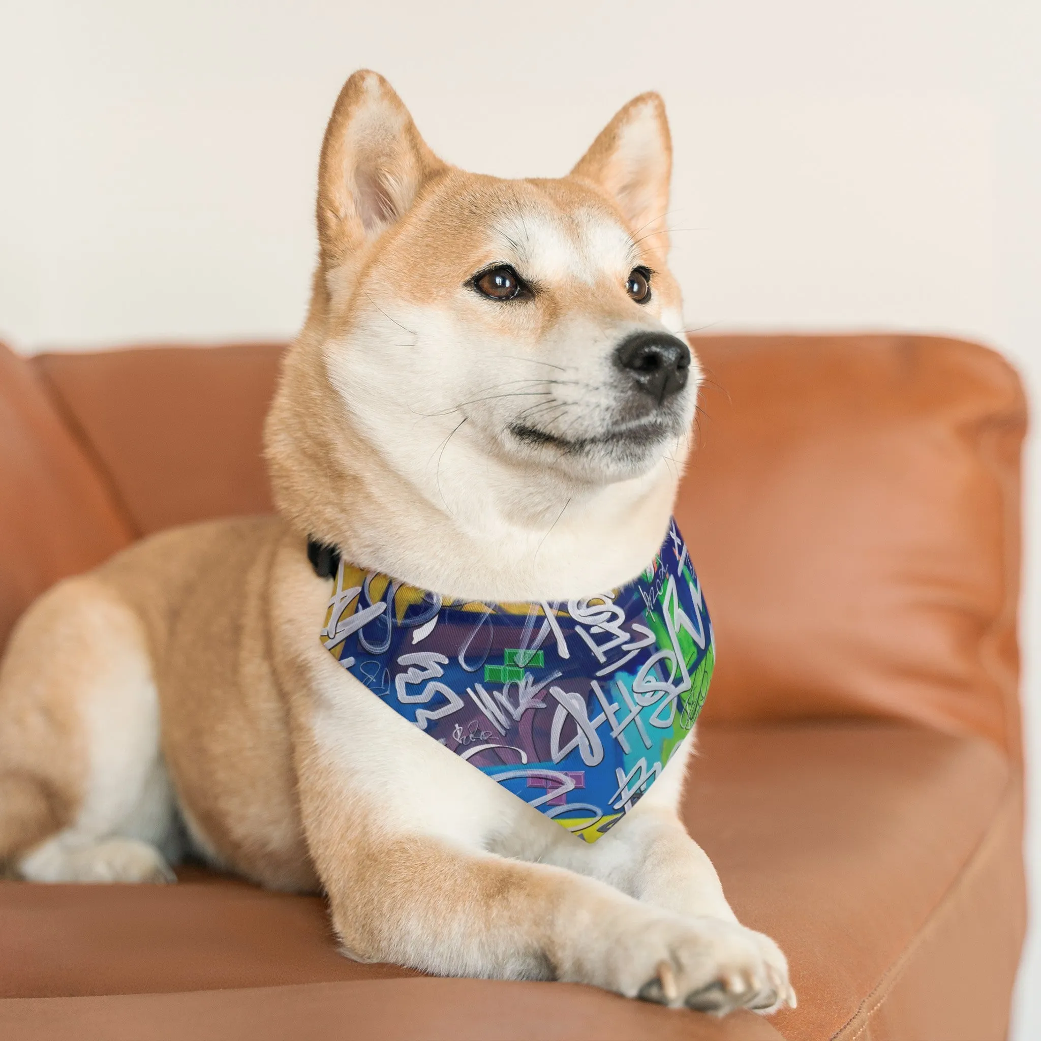 Hammond" "White Noise" - Pet Bandana Collar