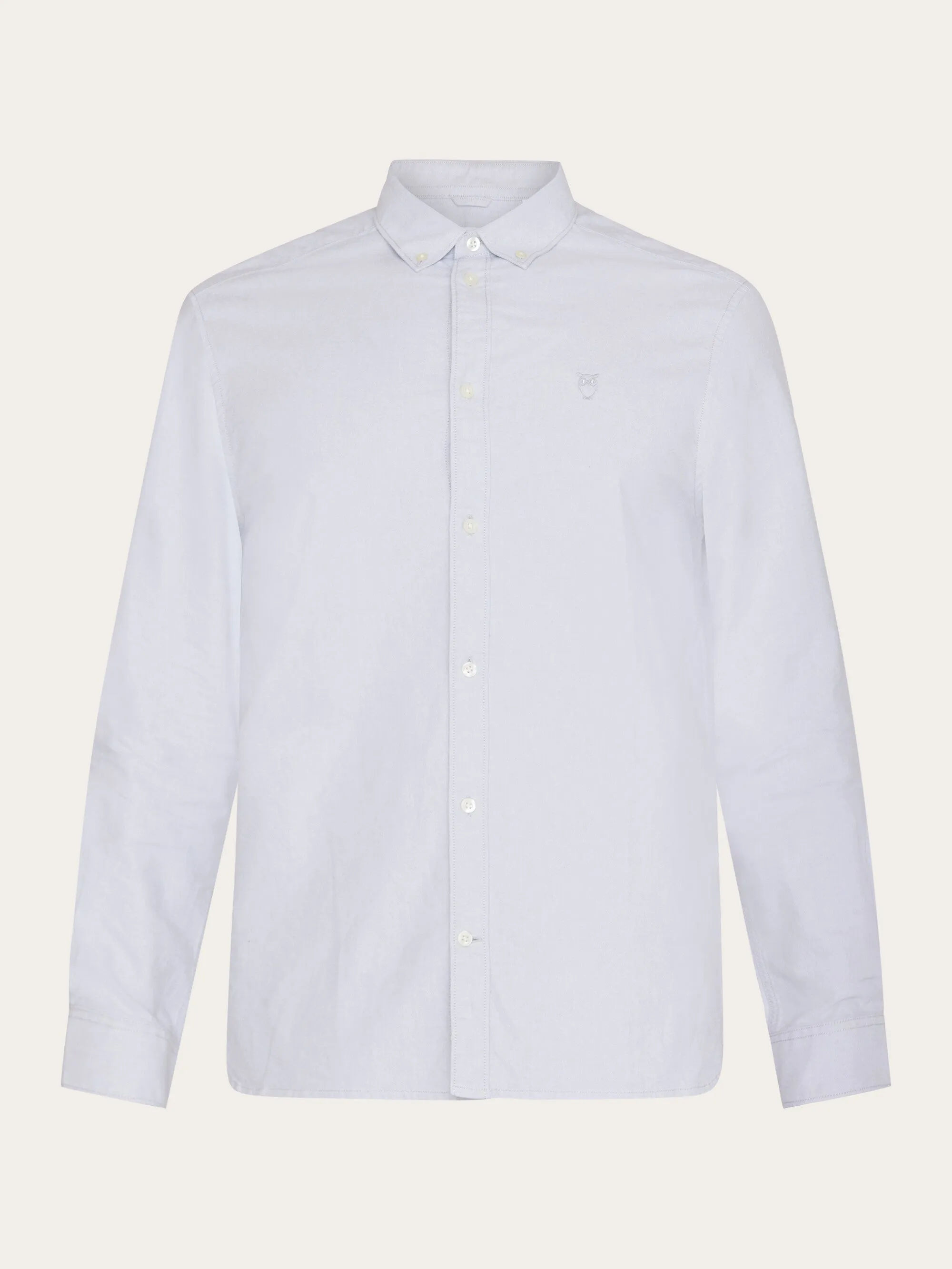 HARALD small owl oxford regular fit shirt - GOTS/Vegan - Alloy