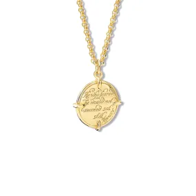 He Who Feared Quote Pendant Yellow Gold