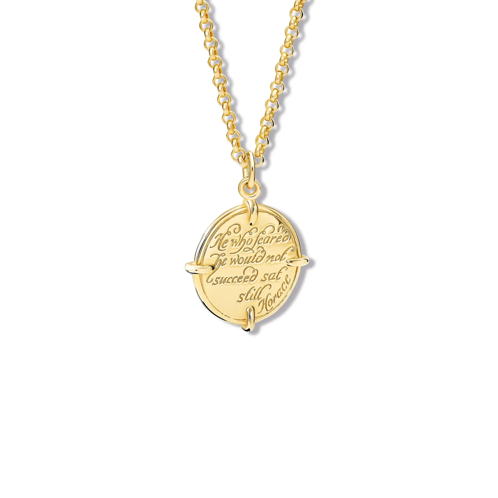 He Who Feared Quote Pendant Yellow Gold