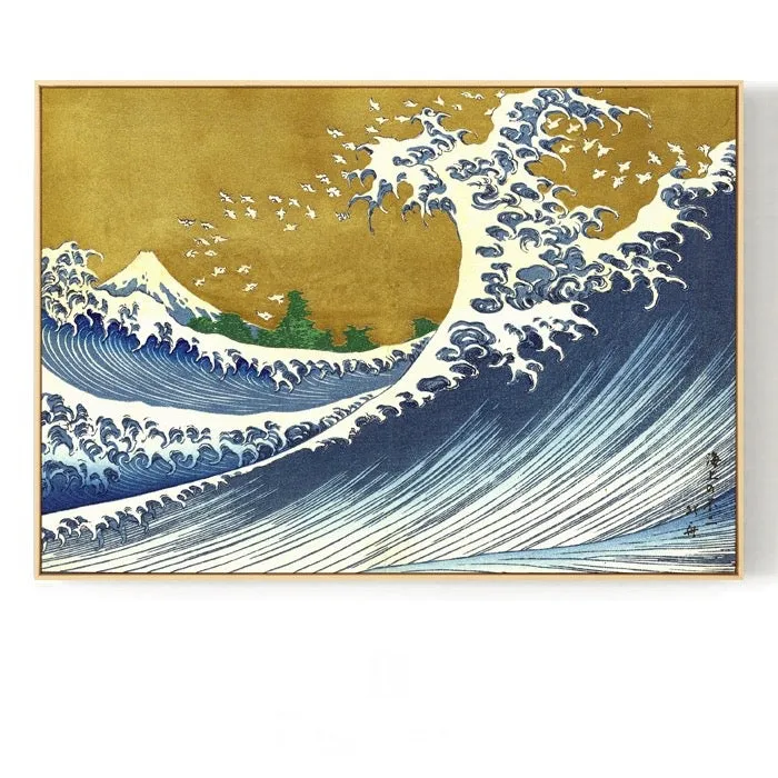 Japanese Wave Wall Art With Frame