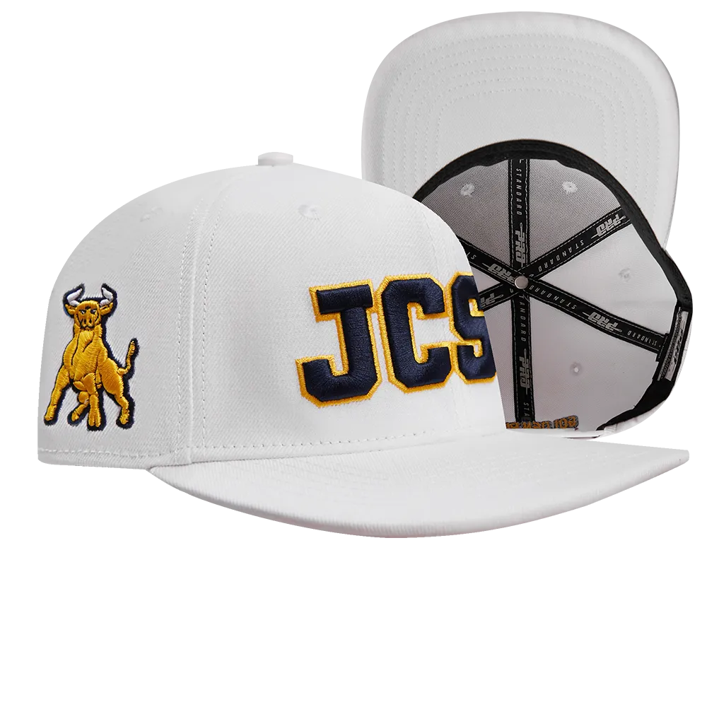 JOHNSON C. SMITH UNIVERSITY CLASSIC UNISEX STACKED LOGO WOOL SNAPBA (WHITE)