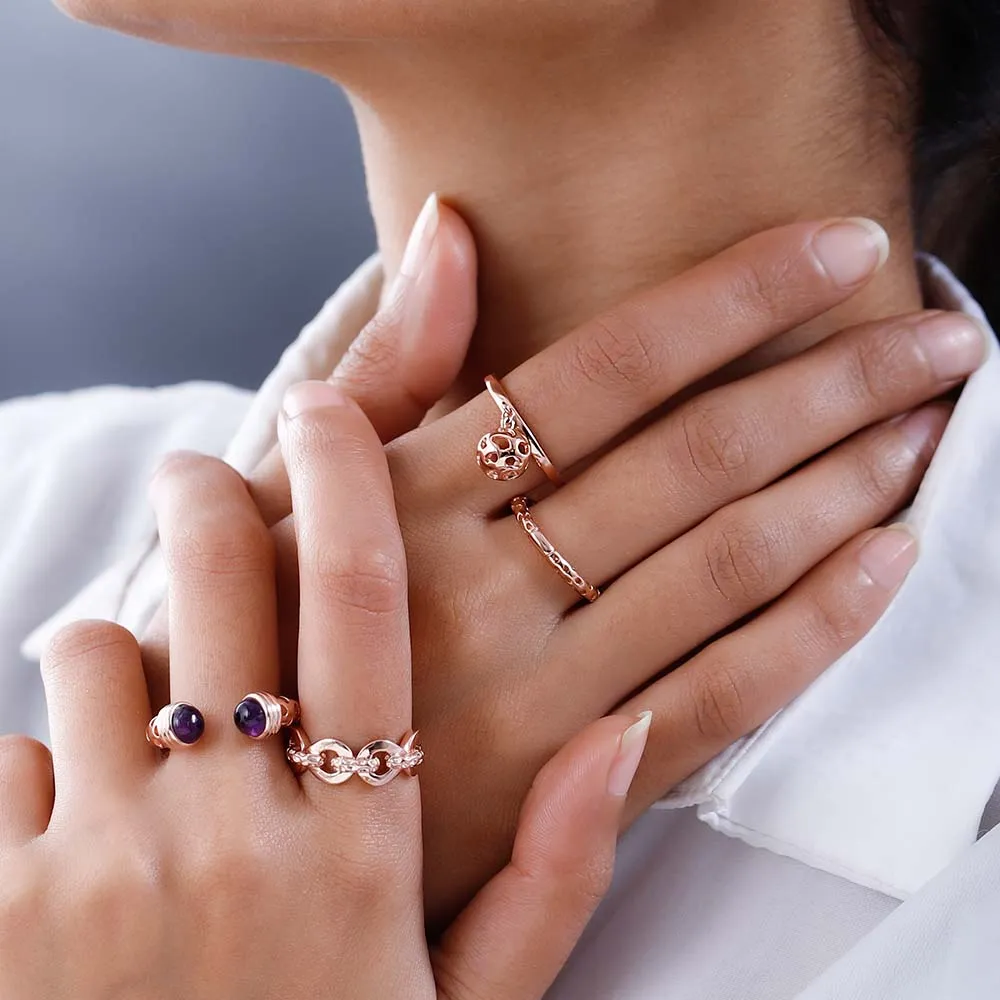 Lattice Pebble Globe Ring