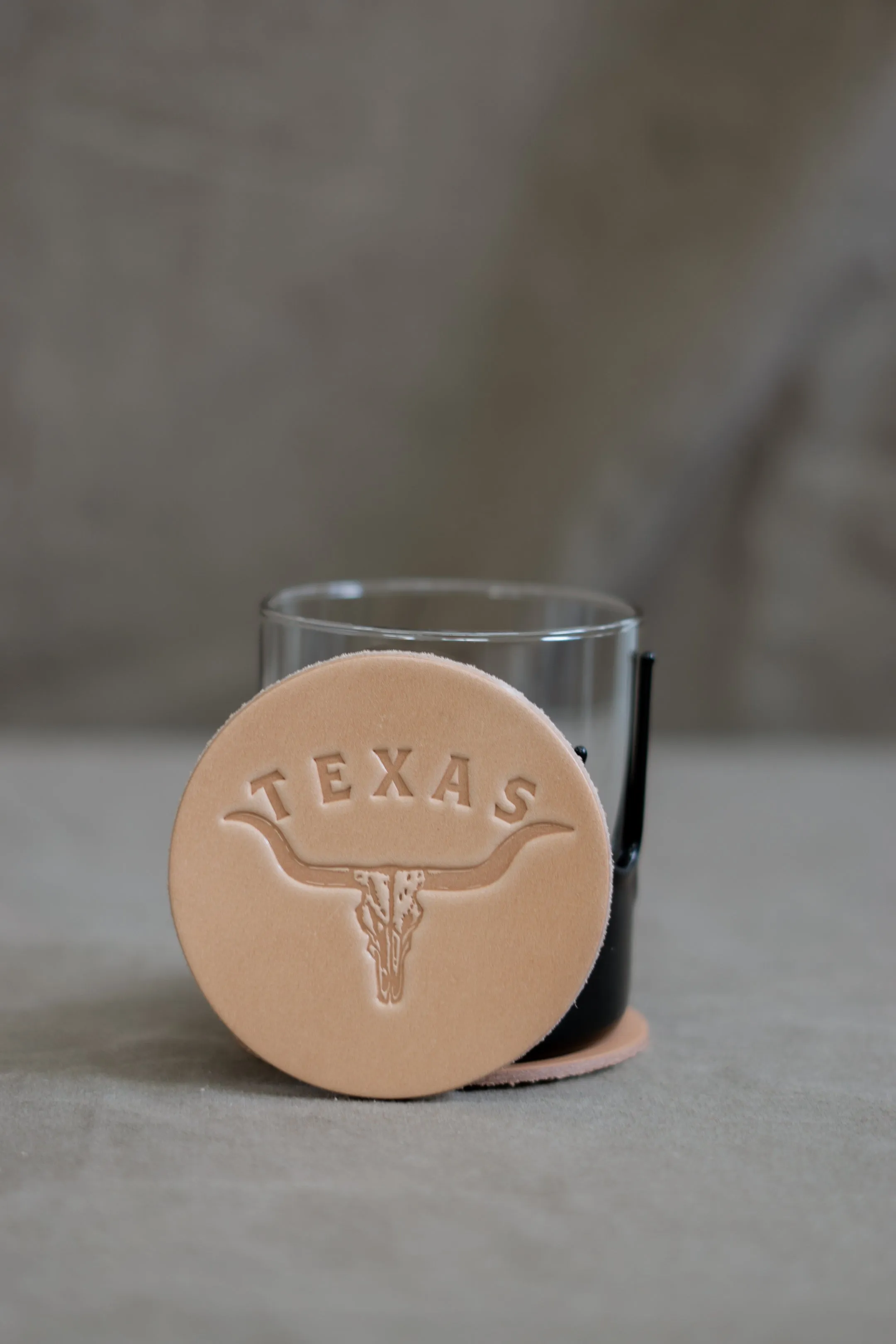 Leather Coaster | Longhorn | Manready Mercantile