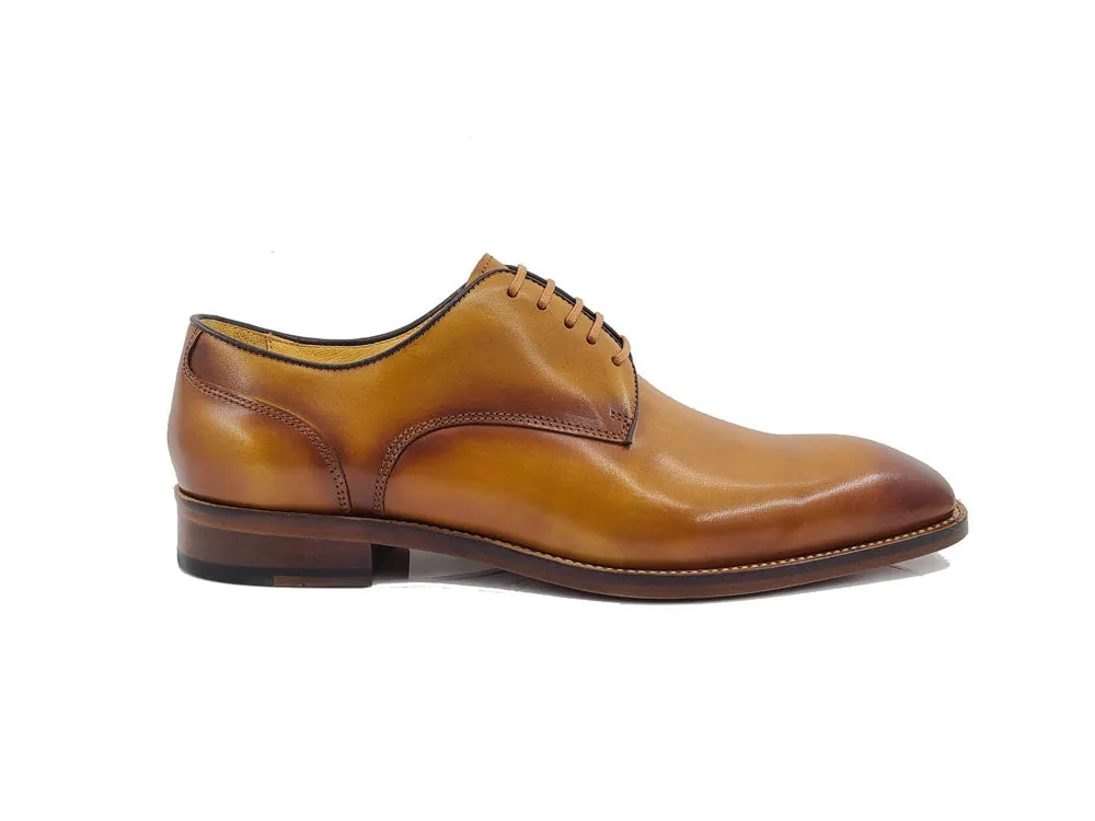 Leather Sole Plain Toe Burnished Blucher