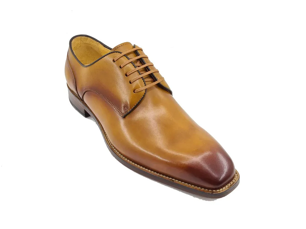 Leather Sole Plain Toe Burnished Blucher