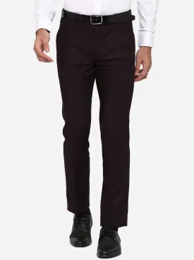 Light Brown Solid Slim Fit Formal Trouser | Metal