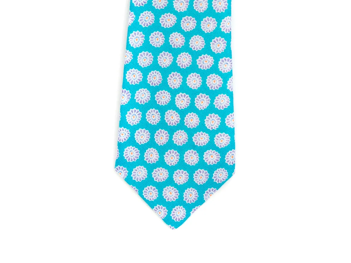 Linen Tie Flower Blue