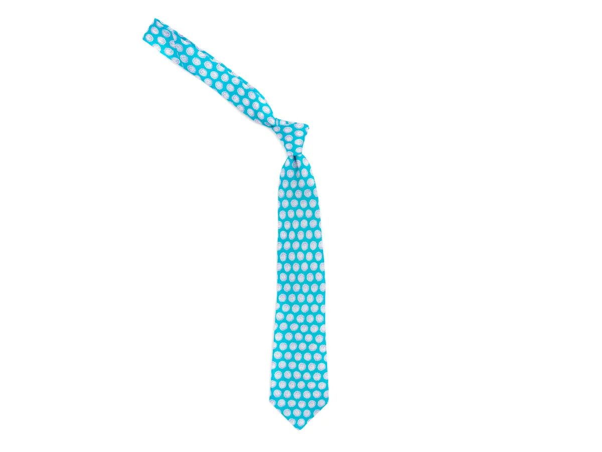 Linen Tie Flower Blue