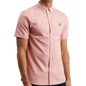 Lyle And Scott Men's Short Sleeve Oxford Shirt - Coral Way Pink